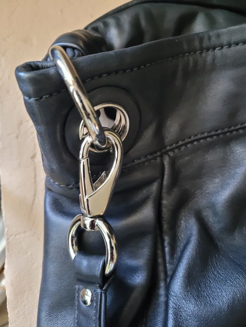 Coach Parker Pleated Black Leather Convertible Crossbody Shoulder Bag